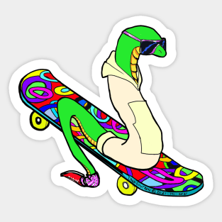 Skateboarding Snake Sticker